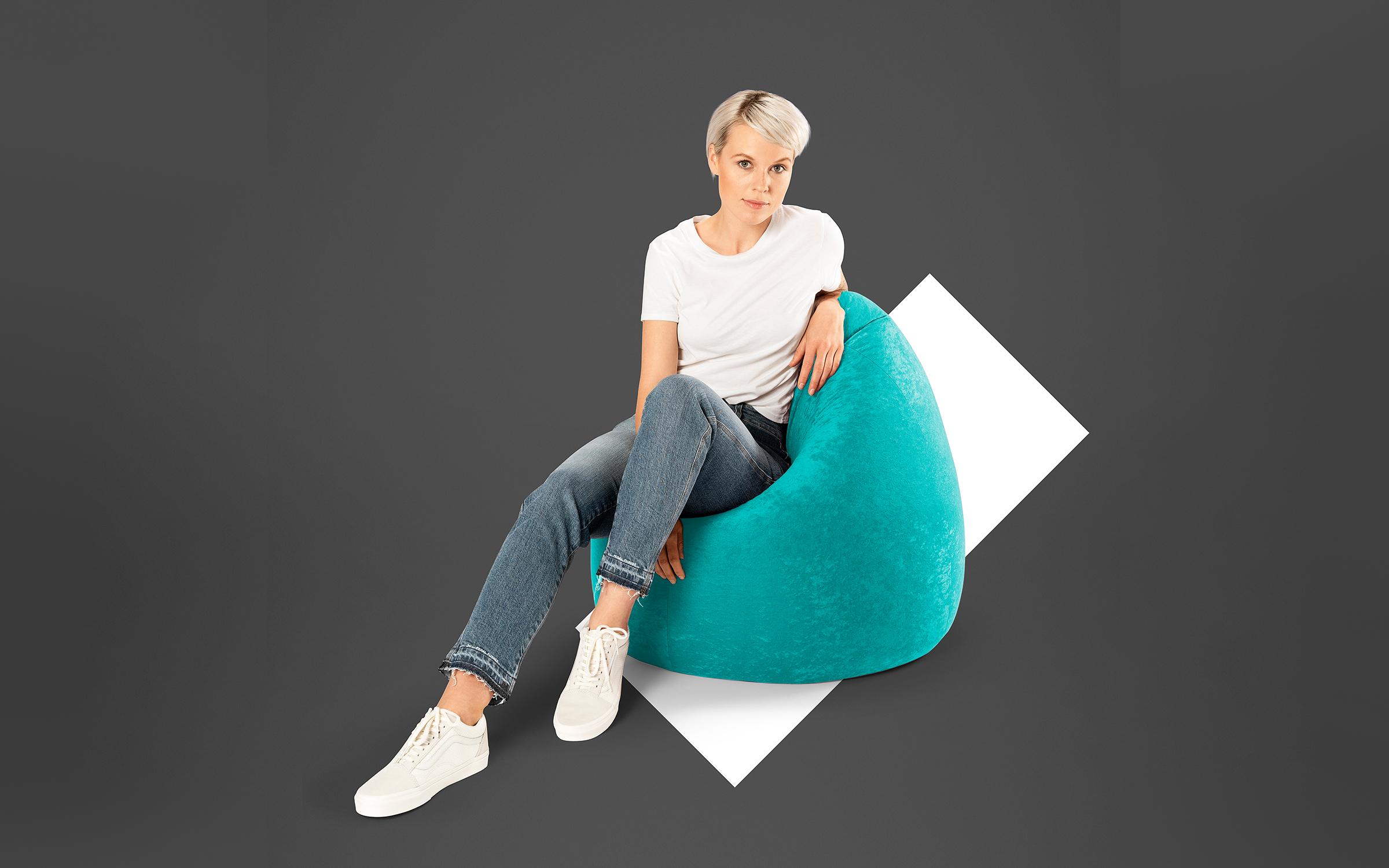 Bean bag, blue-green  5